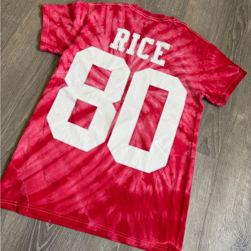 Mitchell & Ness Red Tie-Dye Throwback T-Shirt-Size S - Picture 2 of 6